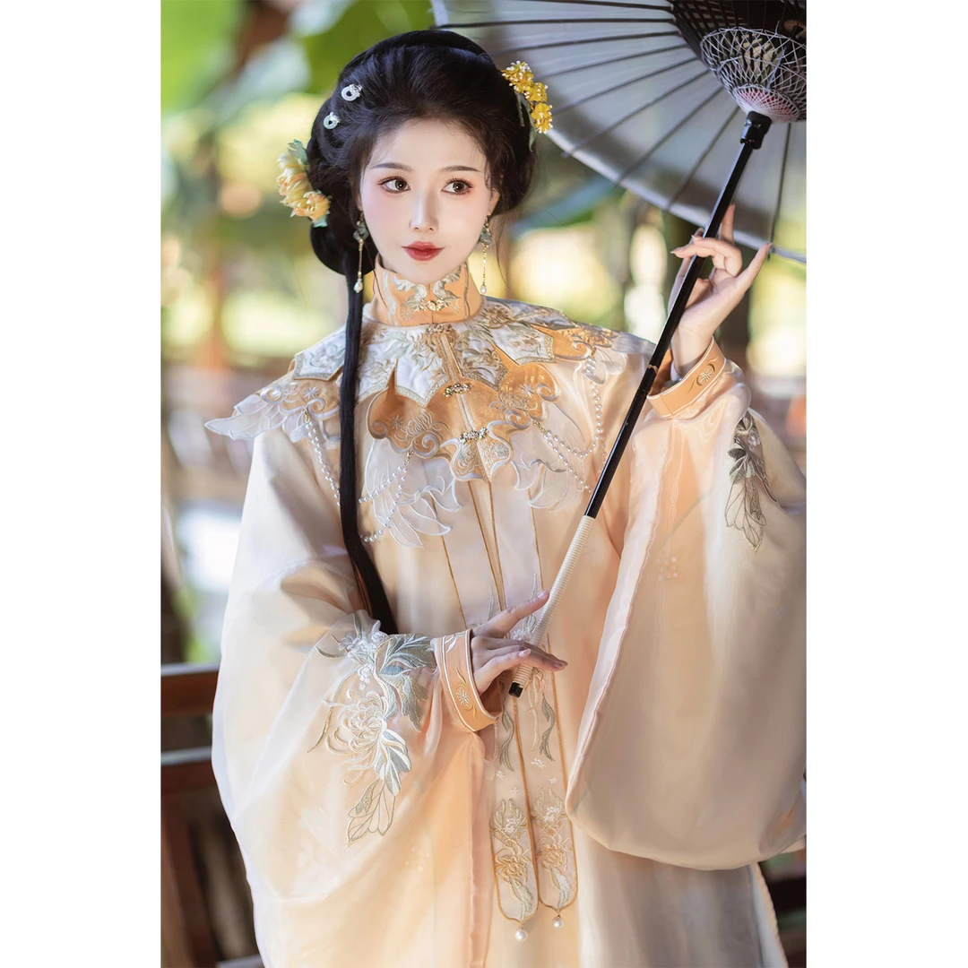 静还决金露玉蕊 原创明制汉服长衫云肩马面裙重工刺绣秋冬新款