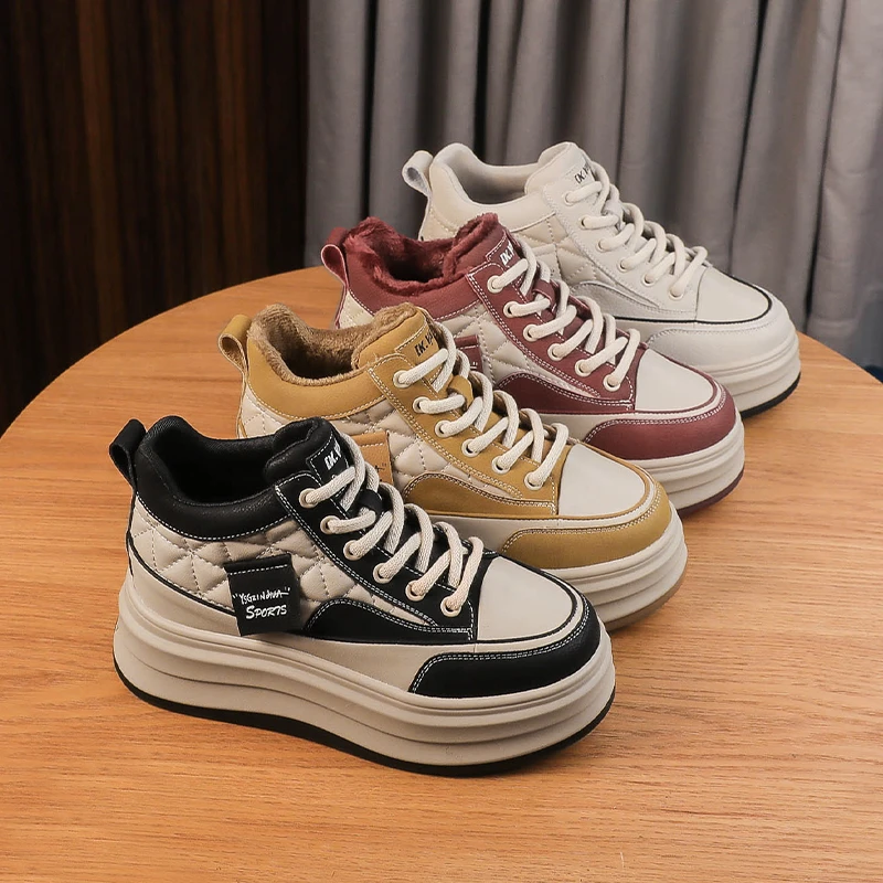 X1031真皮小白鞋跟高7cm外穿女鞋直播2024秋季新款网红