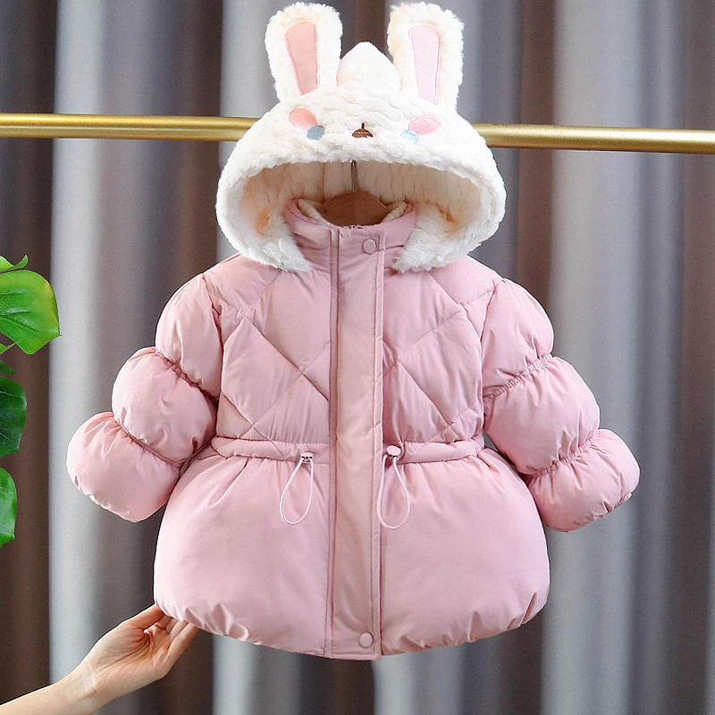 棉衣新款秋冬季外套加绒加厚棉服女童冬宝宝公主卡通棉袄洋气可爱