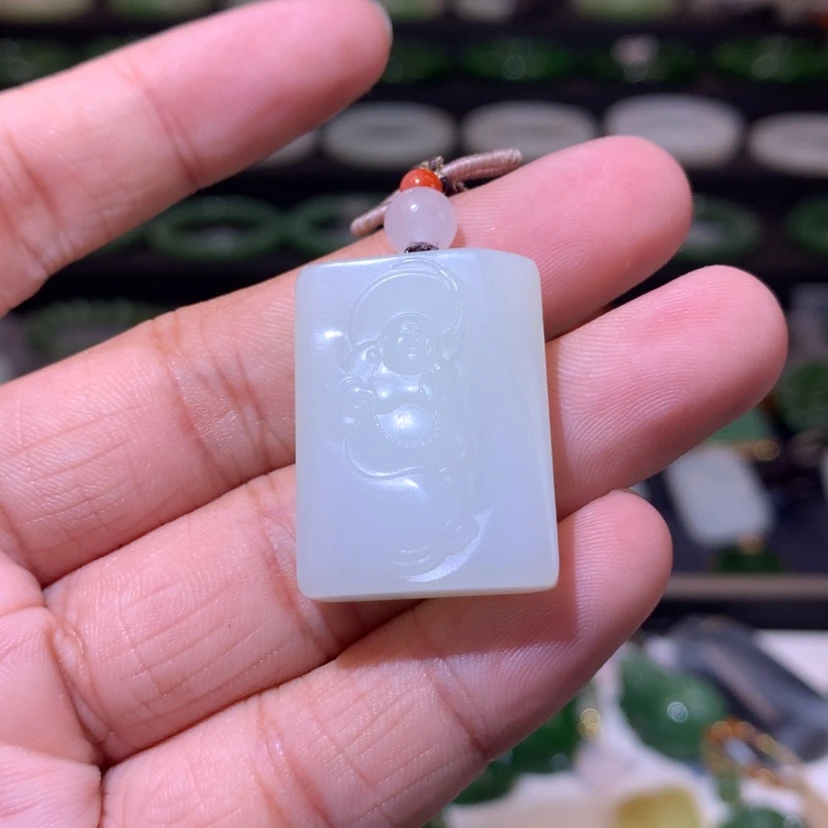 【闪购商品】和田玉高品白玉佛牌未镶嵌