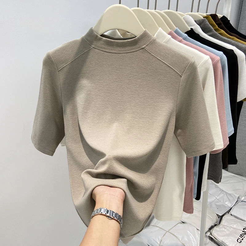 德绒打底衫大码女装秋装五分袖t恤秋冬爆款时尚复古微胖显瘦上衣