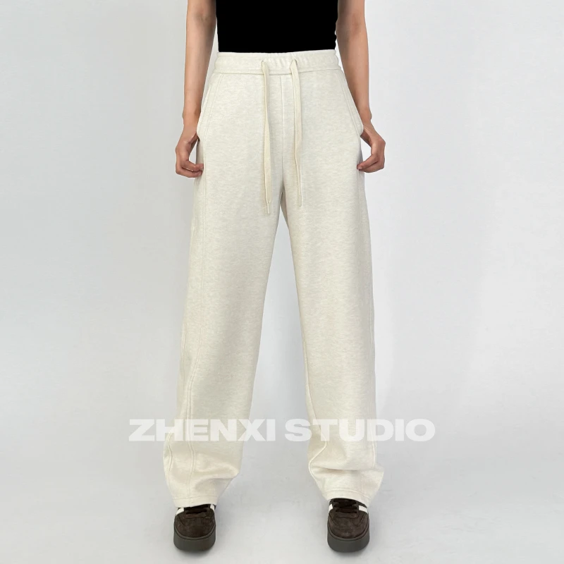 针西【厚本裤】新款高个子穿搭加长加厚直筒休闲裤（×退×换）K80131