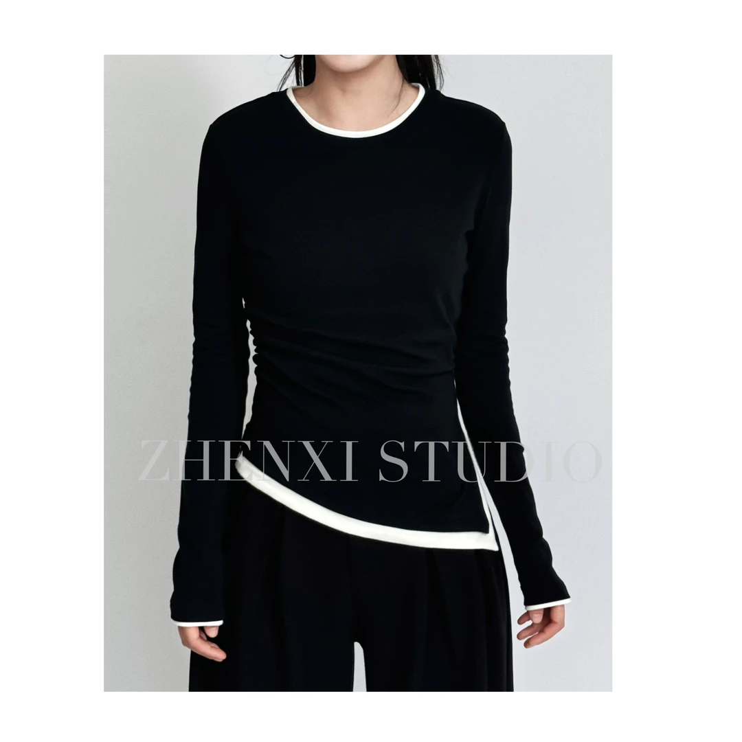 针西【奥利奥T】高个子穿搭新款加长奥利奥T恤S70168