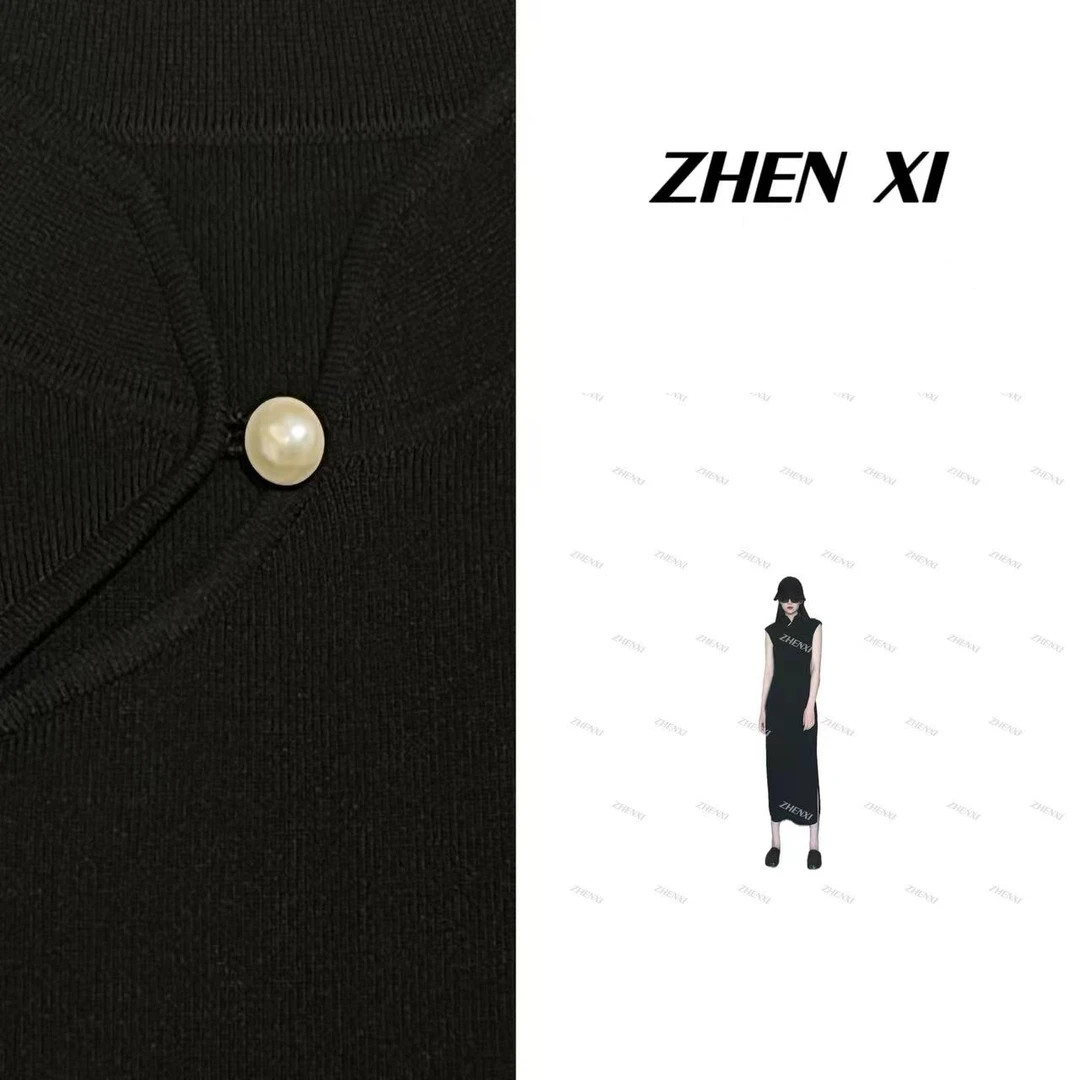 针西【点珠裙】国风连衣裙时尚百搭气质高个子穿搭S70078(×退×换)