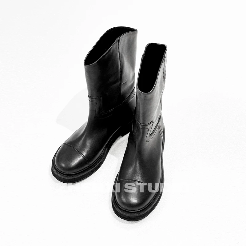 针西【时装靴】时尚百搭真皮靴子X60022