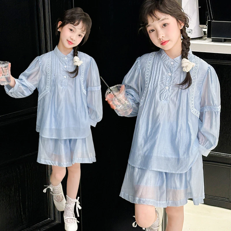 女童防晒服套装夏季2024新款网红女大童洋气时髦炸街衣服儿童夏装