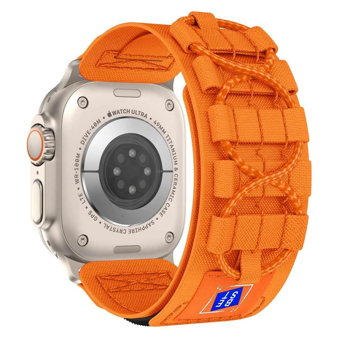 适用苹果ultra2手表表带apple watchS9876轨道编绳款休闲运动表带