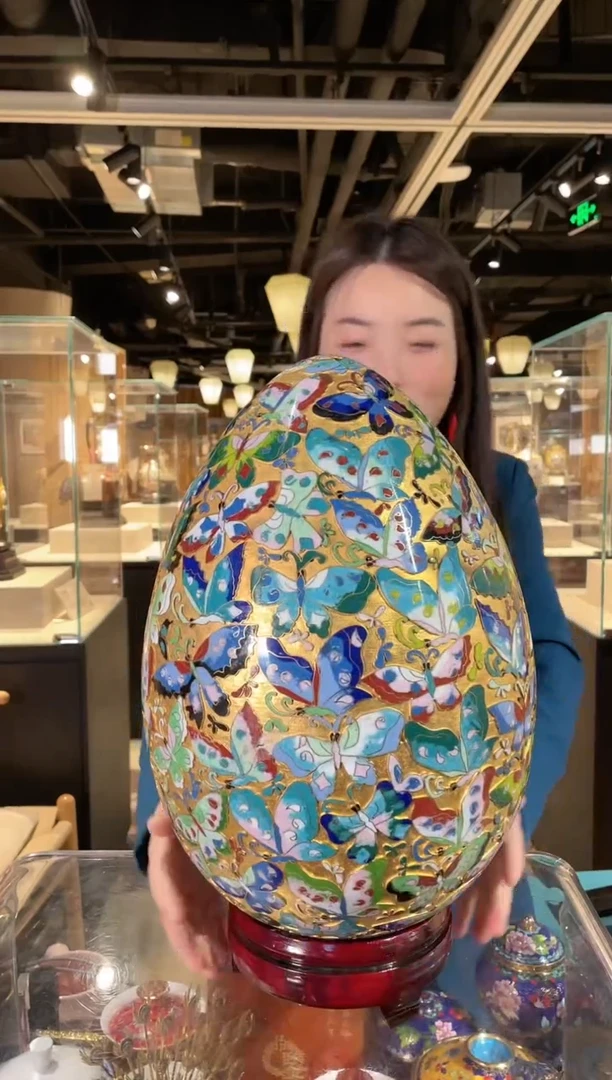 【闪购商品】景泰蓝金地15寸彩蛋