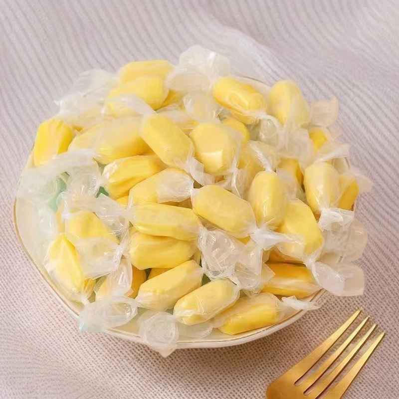 扭结榴莲糖软糖正宗休闲零食水果批发风味奶糖特浓喜糖散装泰国
