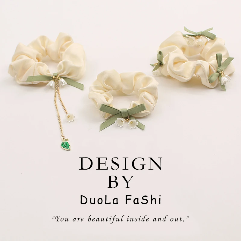 铃兰花大肠发圈丸子头发饰春夏少女高级感森系皮筋发绳头绳