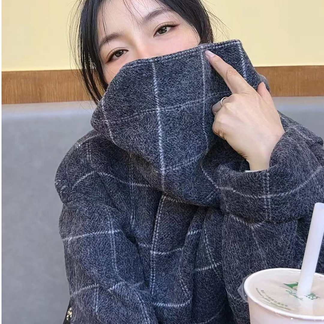 【2025052清仓】100双面格子大衣