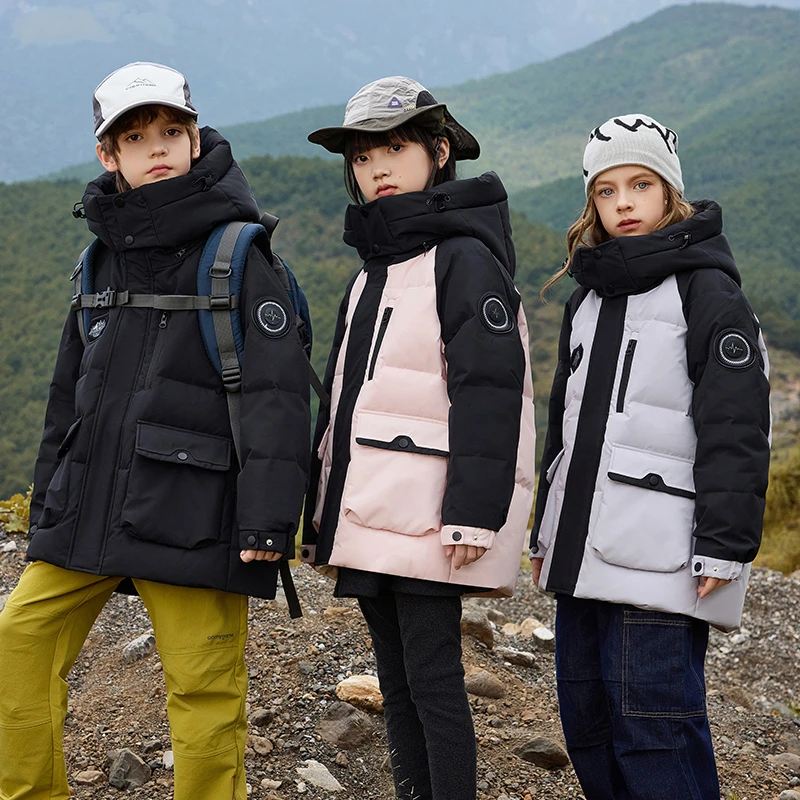 儿童羽绒服2025新款女童中长款冬季洋气中大童男孩童装保暖厚外套