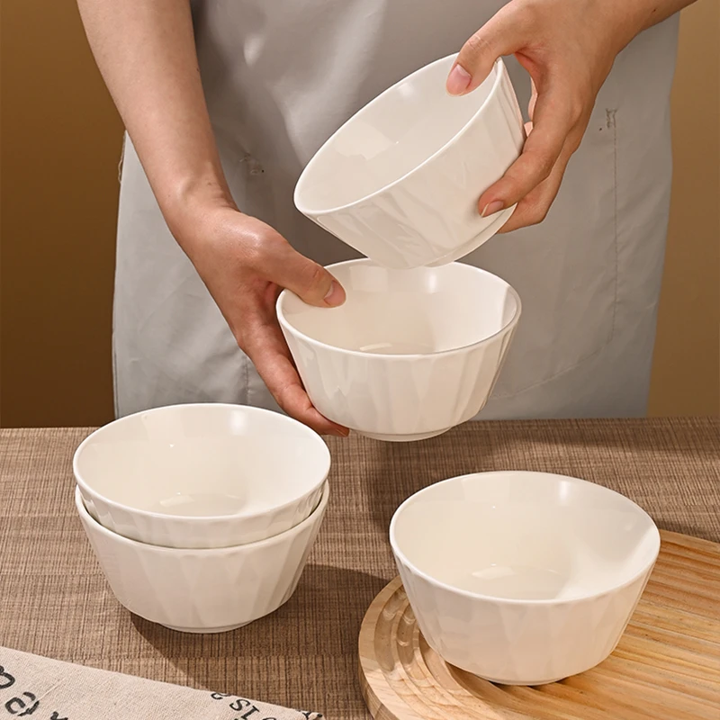 纯白瓷碗陶瓷饭碗家用2025新款米饭碗釉下彩高温轻奢高级感餐具