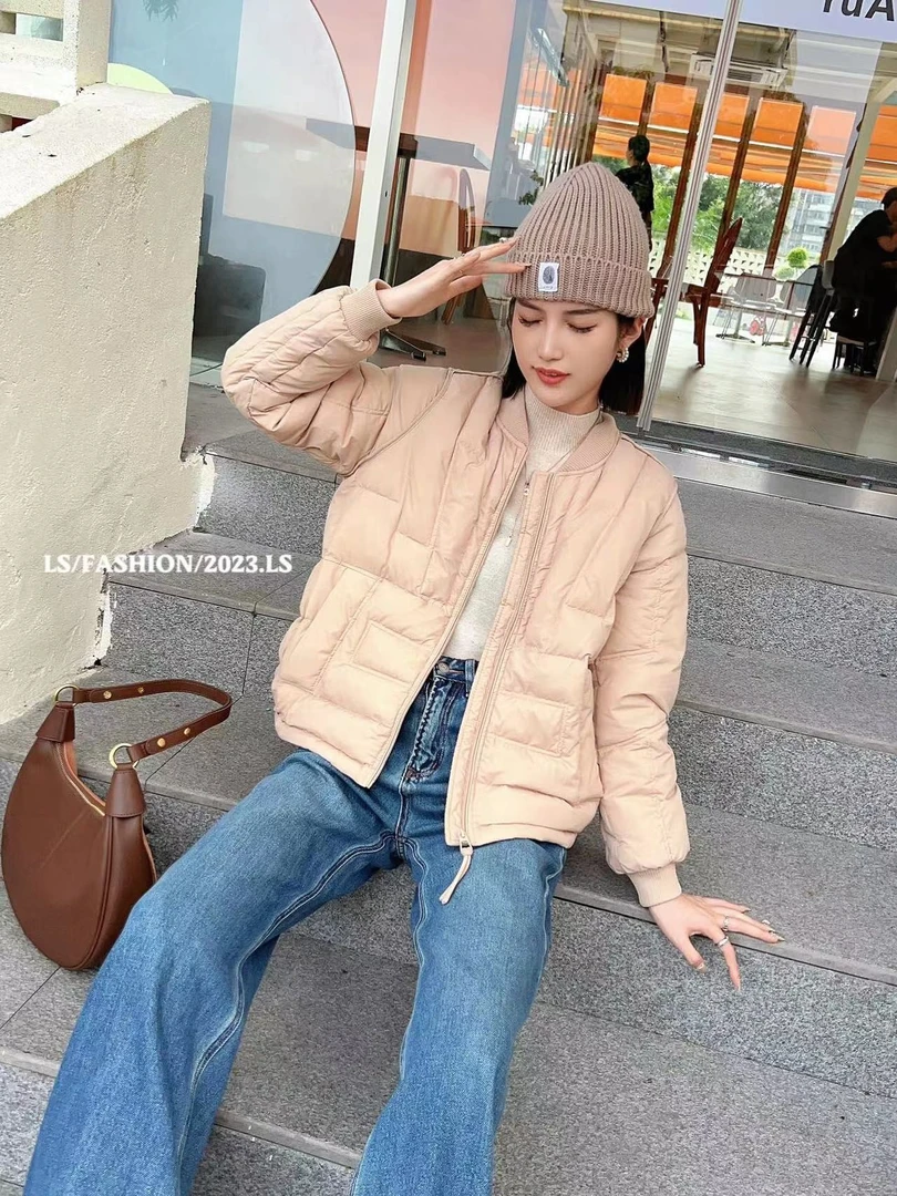 QIAO LS品牌夹克羽绒服0442392972短款时尚休闲加厚抽绳韩版秋冬