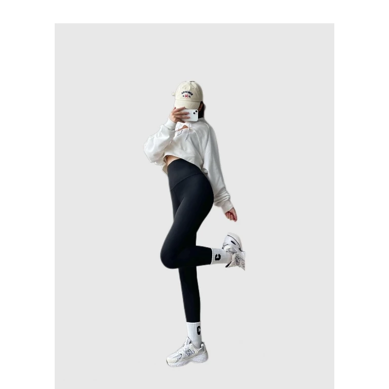 【羊绒蚕丝】6075秋冬加绒鲨鱼裤高腰保暖打底瑜伽芭比裤