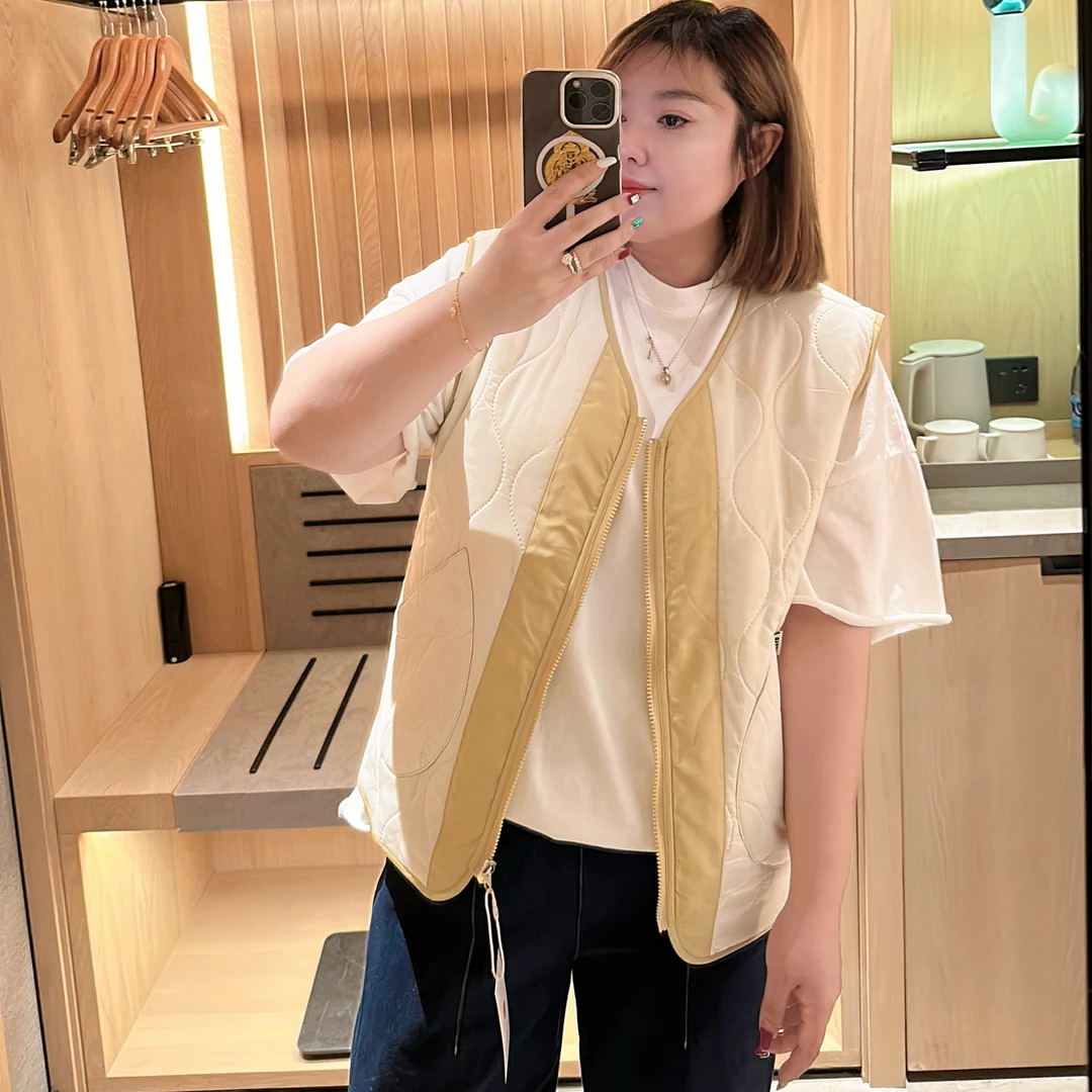 程程大码冬装设计感短款休闲无袖小众韩版加厚保暖菱格马夹1-1-5