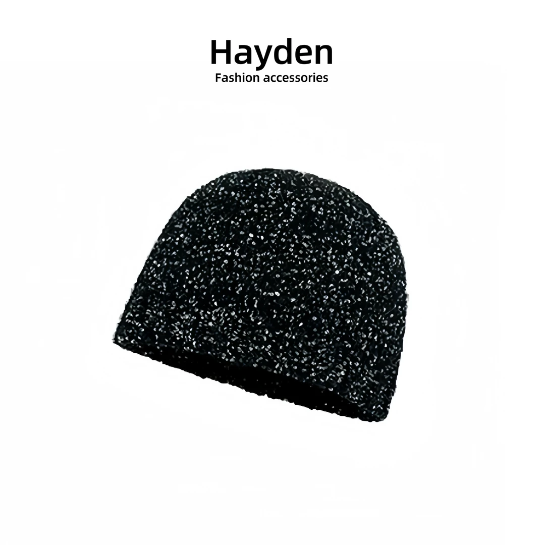 Hayden现亮片针织包头帽甜酷个性冷帽设计感针织帽子潮