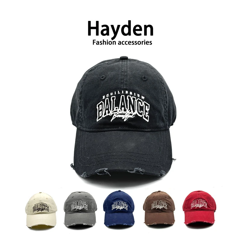 Galactic Queen现重工刺绣磨破软顶复古棒球帽男鸭舌帽女显脸小