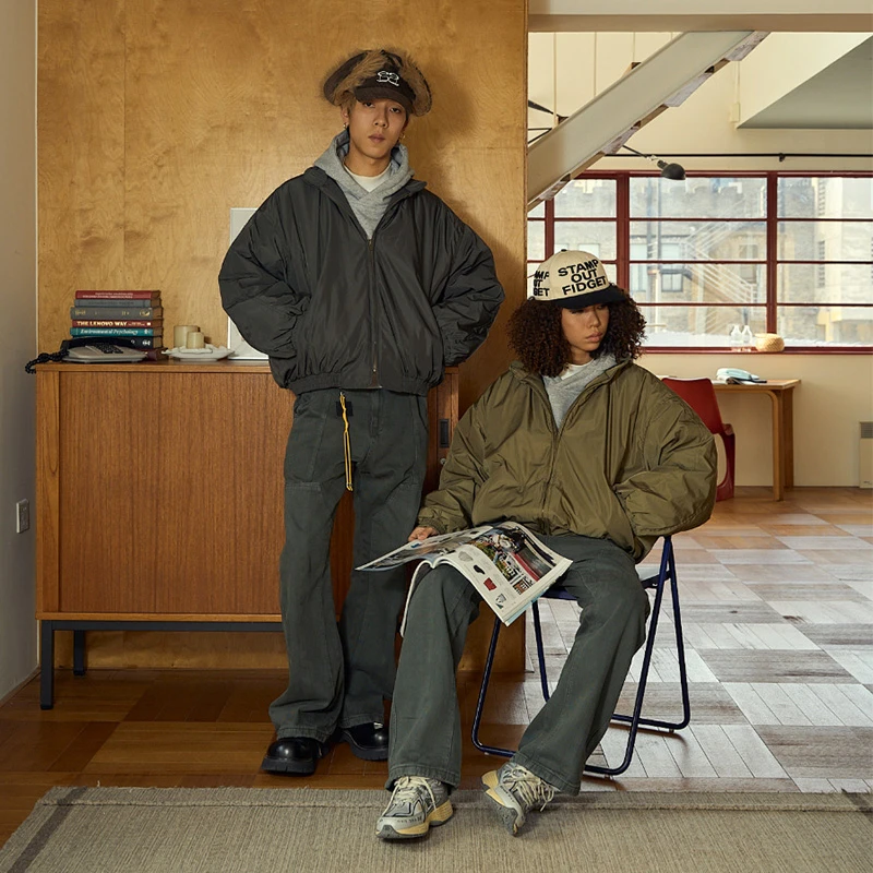 【线上商店】美式Cleanfit棉服潮牌飞行员夹克冬季外套男棉衣加厚冬