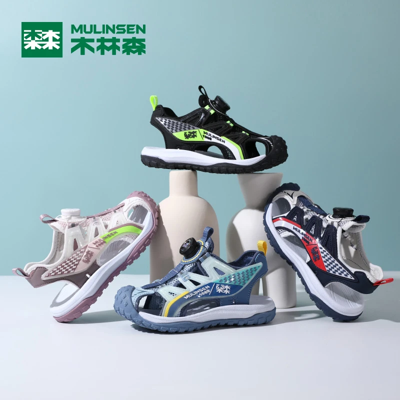 木林森童鞋2024凉鞋夏季新款儿童中大童6-12岁儿童沙滩包头凉鞋