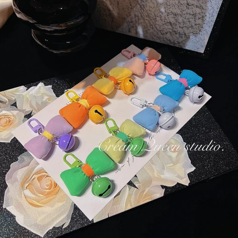 奶油皇后DIY手工马卡龙蝴蝶结铃铛钥匙扣挂件配件水晶滴胶装饰