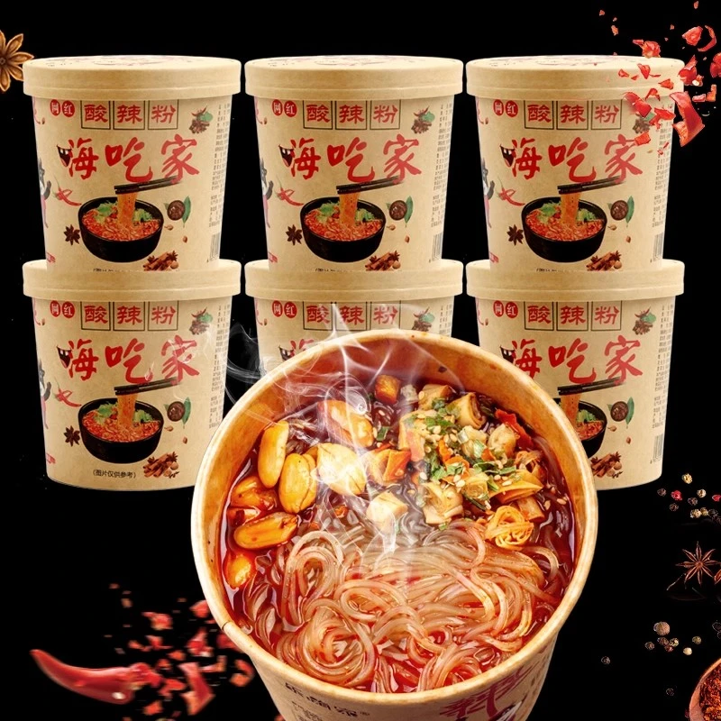 小扬推荐】酸辣粉桶装嗨吃家重庆方便整箱速食6/12桶手工香辣酸爽