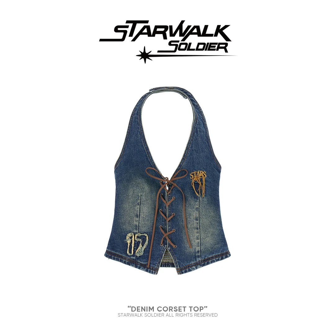 STARWALK SOLDIER牛仔挂脖背心