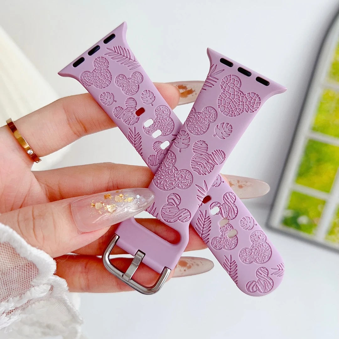 女生夏天表带适用苹果手表带硅胶卡通apple watch S9手表带卡哇伊