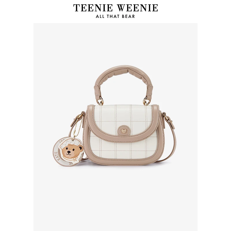 Teenie Weenie斜挎手提马鞍包通勤学生出行包包春夏