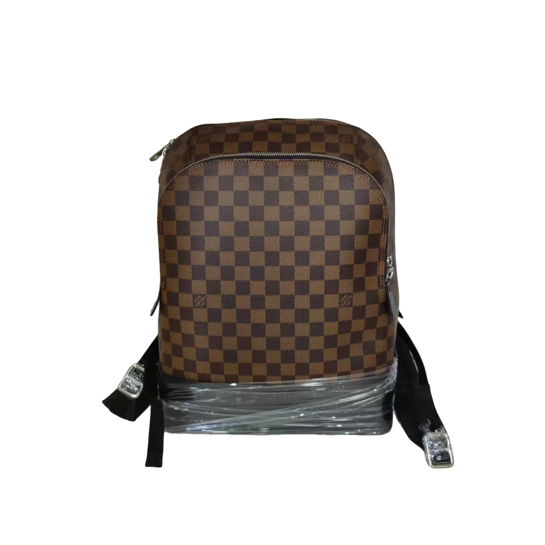 95新 LouisVuitton/路易威登 男士棕色棋盘格休闲时尚双肩包/0004