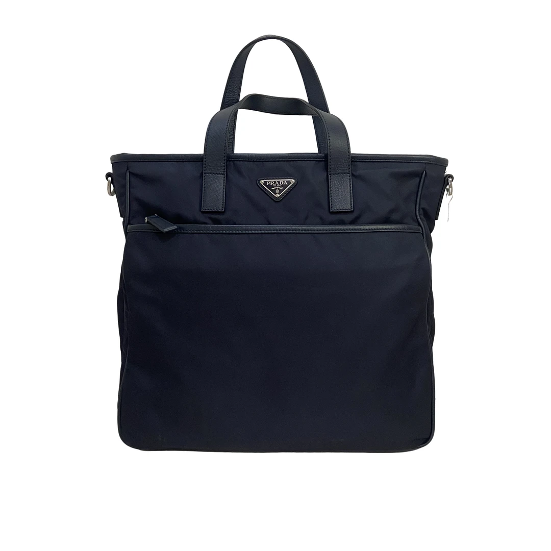 95新 Prada/普拉达 男士休闲时尚百搭尼龙藏青色手提包/279