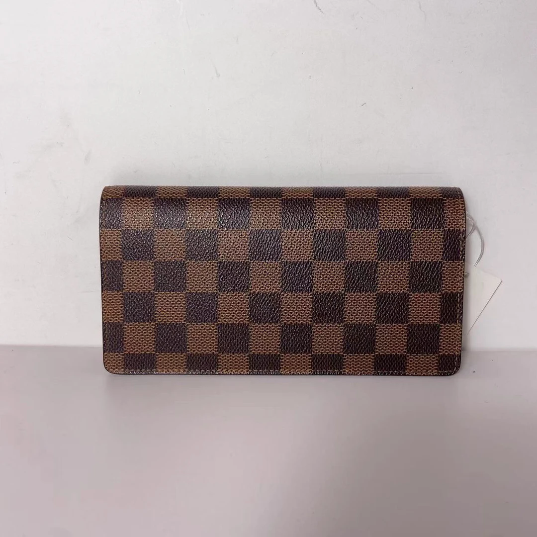 99新 LouisVuitton/路易威登 棕色棋盘格钱包/415