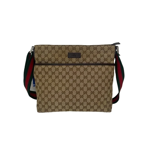 95新 GUCCI/古驰 95新 古驰 男士休闲时尚百搭 棕花斜挎包 /289