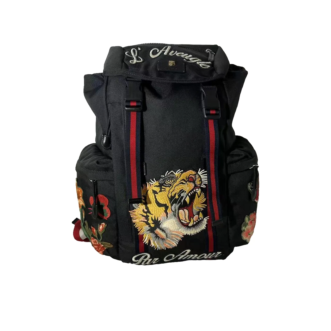 95新 GUCCI/古驰 95新古驰 男士经典时尚休闲百搭帆布双肩包 /228