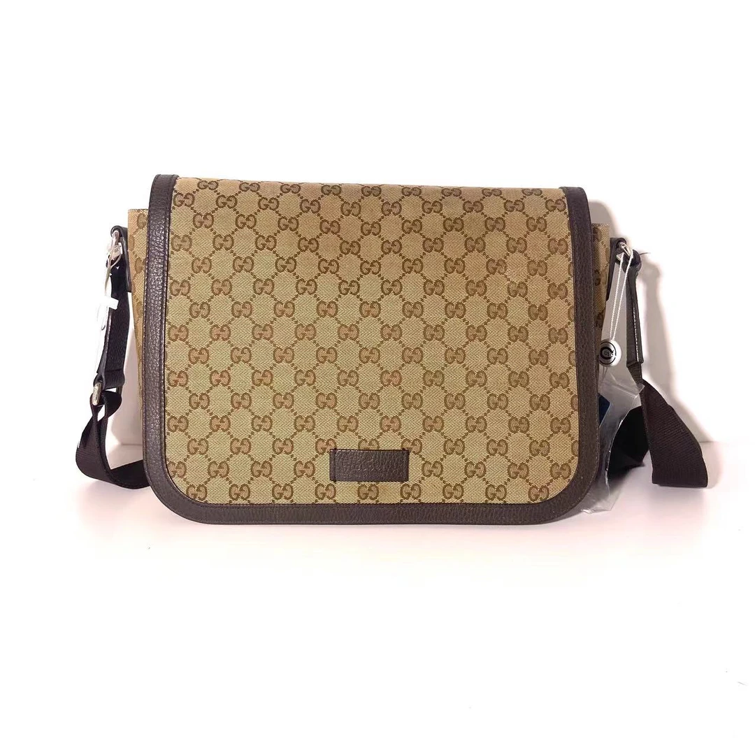 95新 GUCCI/古驰 帆布中号斜挎包/2002