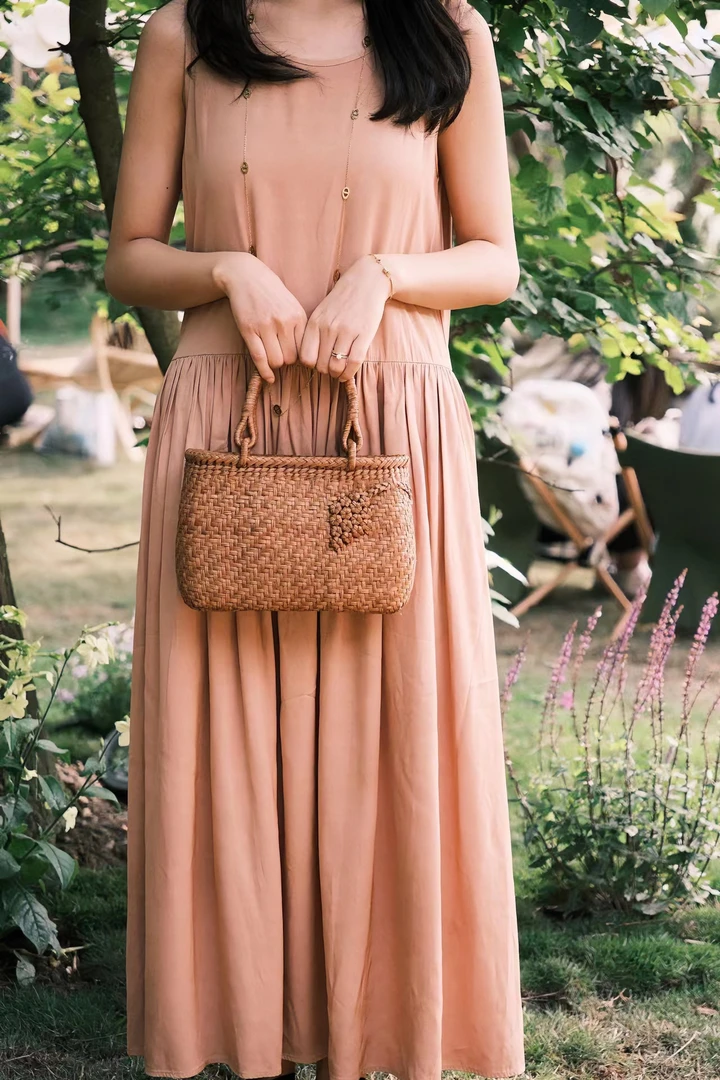 野生山葡萄藤3毫米出口包升级版精致超级百搭手拎包文艺编织包包