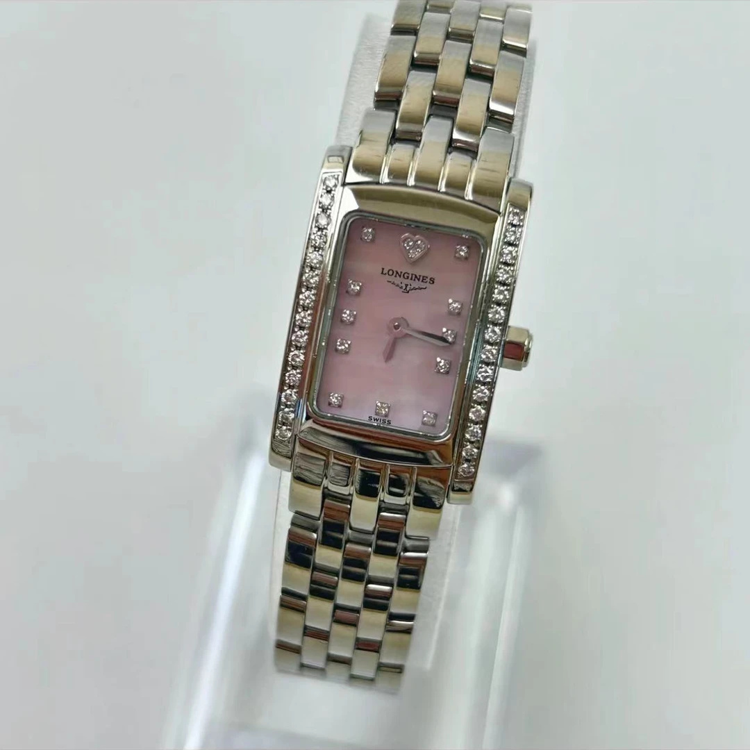 99新 Longines/浪琴 带绰维纳/爱心钻/粉贝母盘/九月/外圈钻/2.11