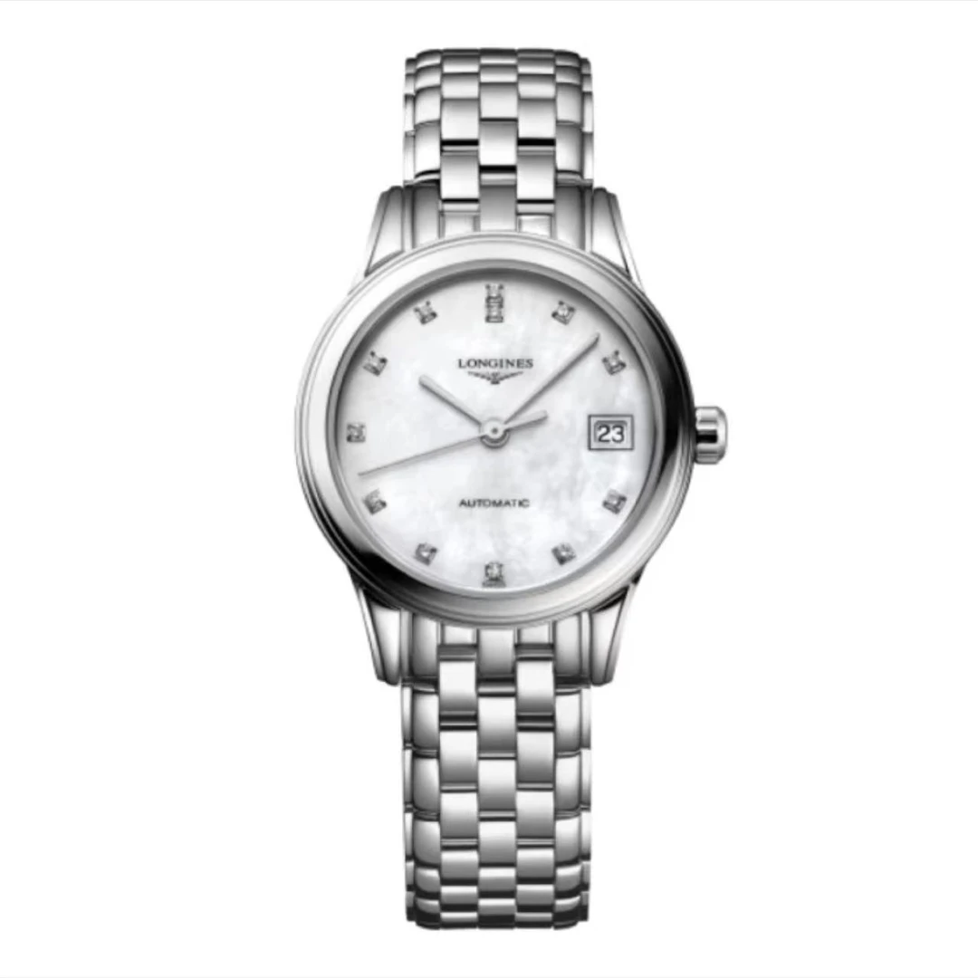 99新 Longines/浪琴 军旗/贝母盘/钻刻/自动机械/26盘/女表/1.6