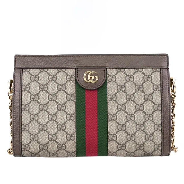 99新 GUCCI/古驰 Ophidia系列GG小号老花夹子包