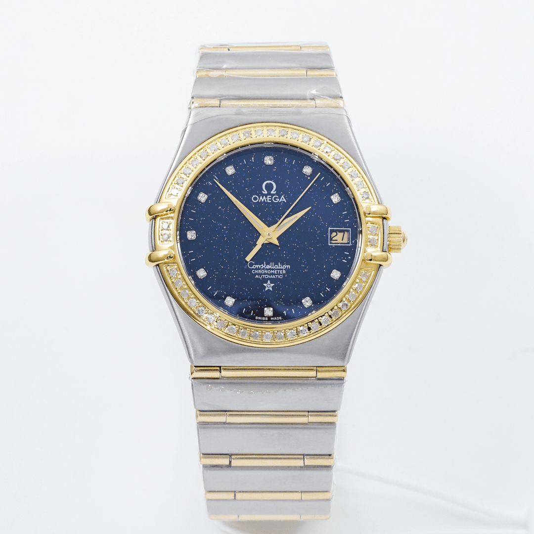 99新   欧米茄星座/间金星空盘/九月/35盘/后钻/机械/11.4w