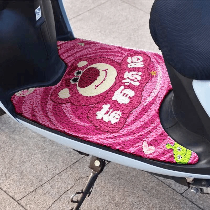 新款电动车脚垫加厚丝圈摩托车通用款防水防滑脚踏垫自行裁剪F816