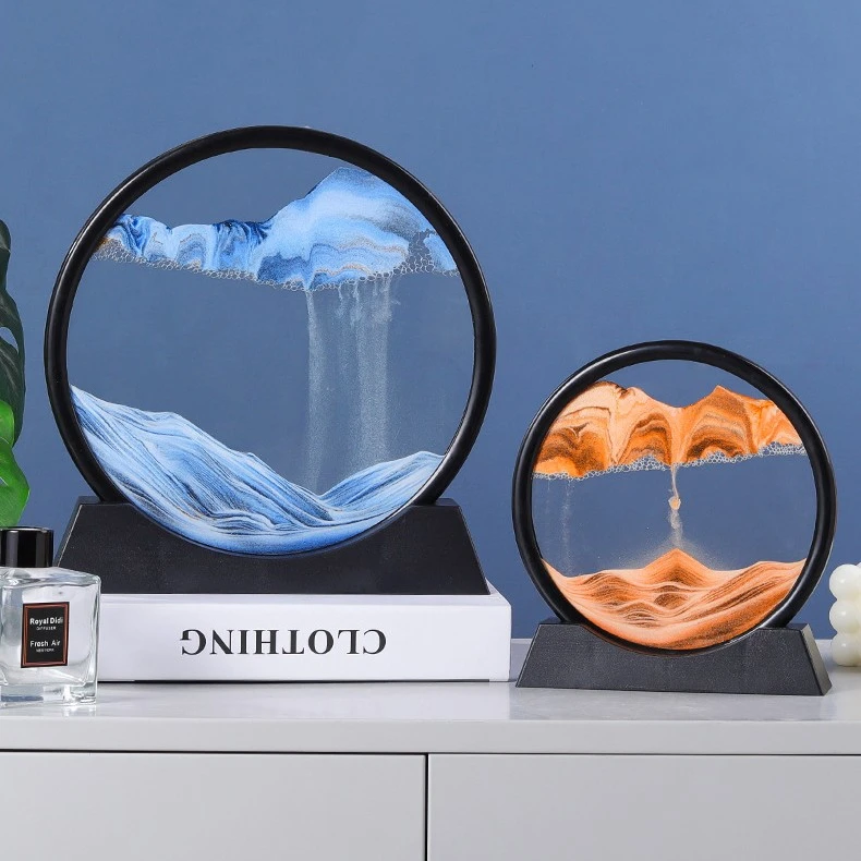 轻奢简约高端送人礼品流沙画创意解压沙漏客厅办公室饰品摆件F704