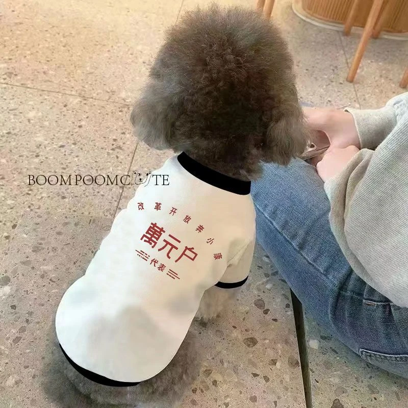 宠物狗狗猫咪四季衣服潮牌宠物卡通中小型犬服装薄款柯基泰迪法斗