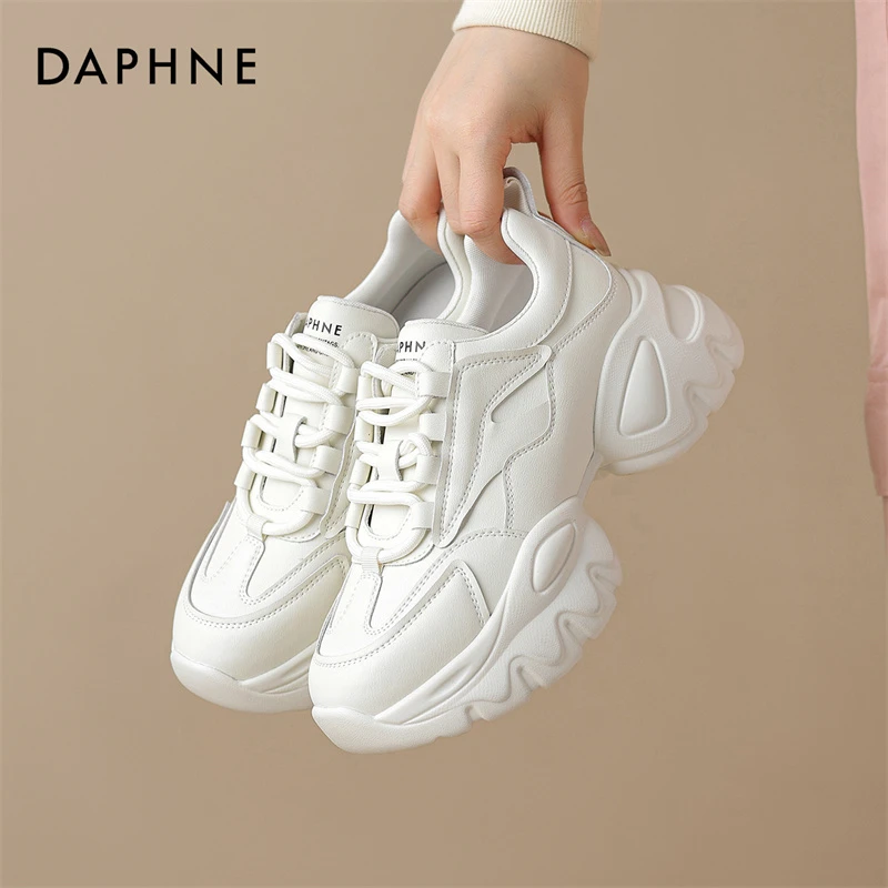 达芙妮厚底老爹鞋女2024春季新款爆款内增高运动鞋休闲百搭小白鞋