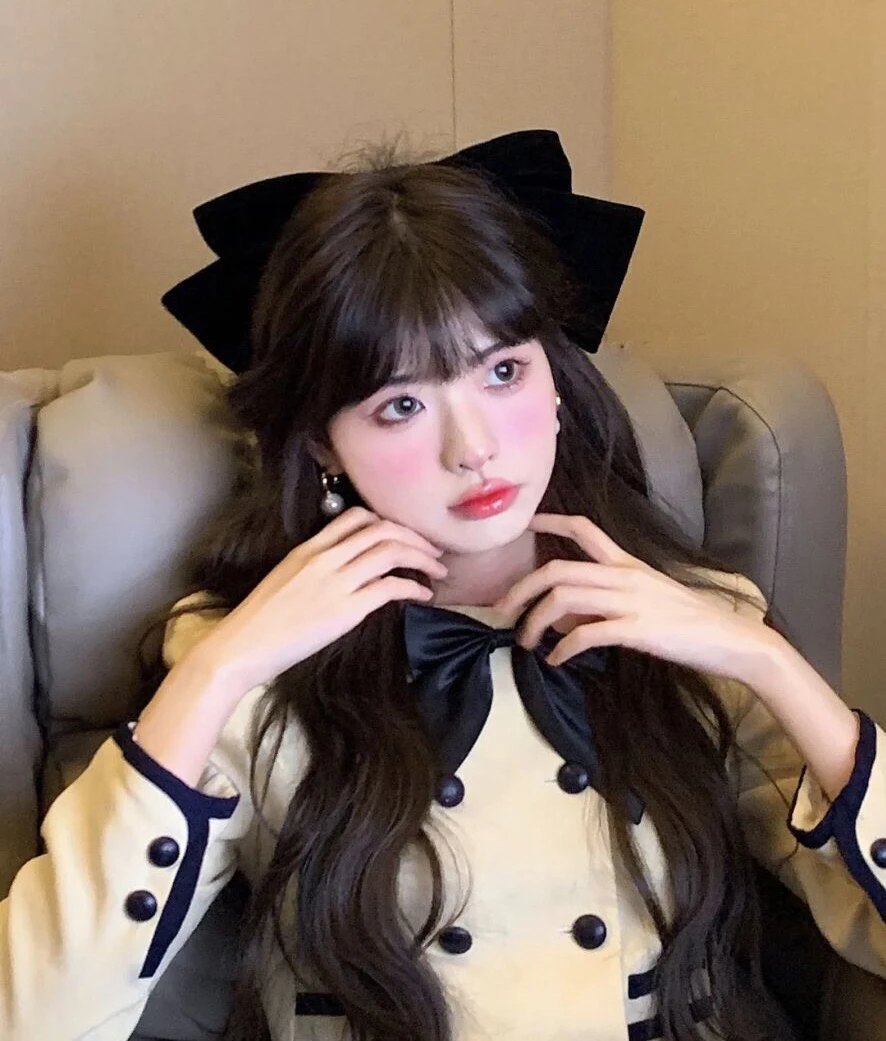 合金婚庆饰品 【崔】大小姐 高级感超大号蝴蝶婚庆黑色丝绒发夹C029