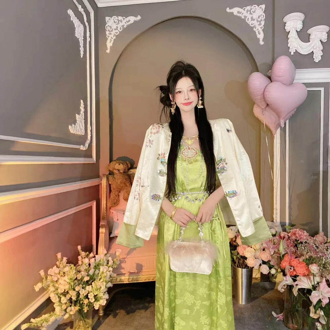 【崔】竹熹 盘扣提花外套气质女装高级感新款圆领国风11774