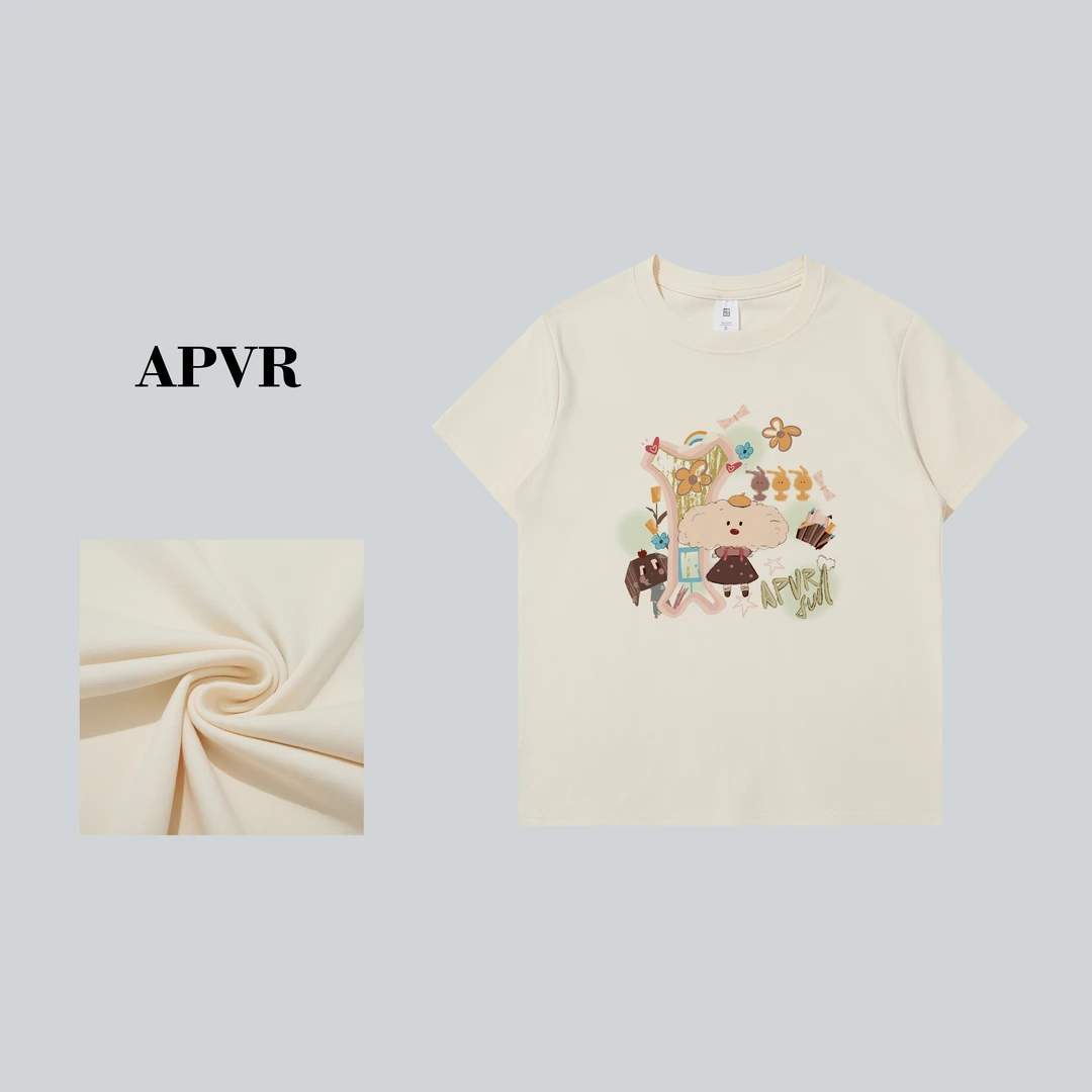 Apvr可爱卡通2024新款爆款甜美复古时尚休闲百搭潮流T恤女T332