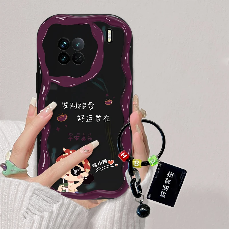 【VIVOX90/X90S】姓氏定制发财被爱网红女款彩绘奶油硅胶全包手机壳