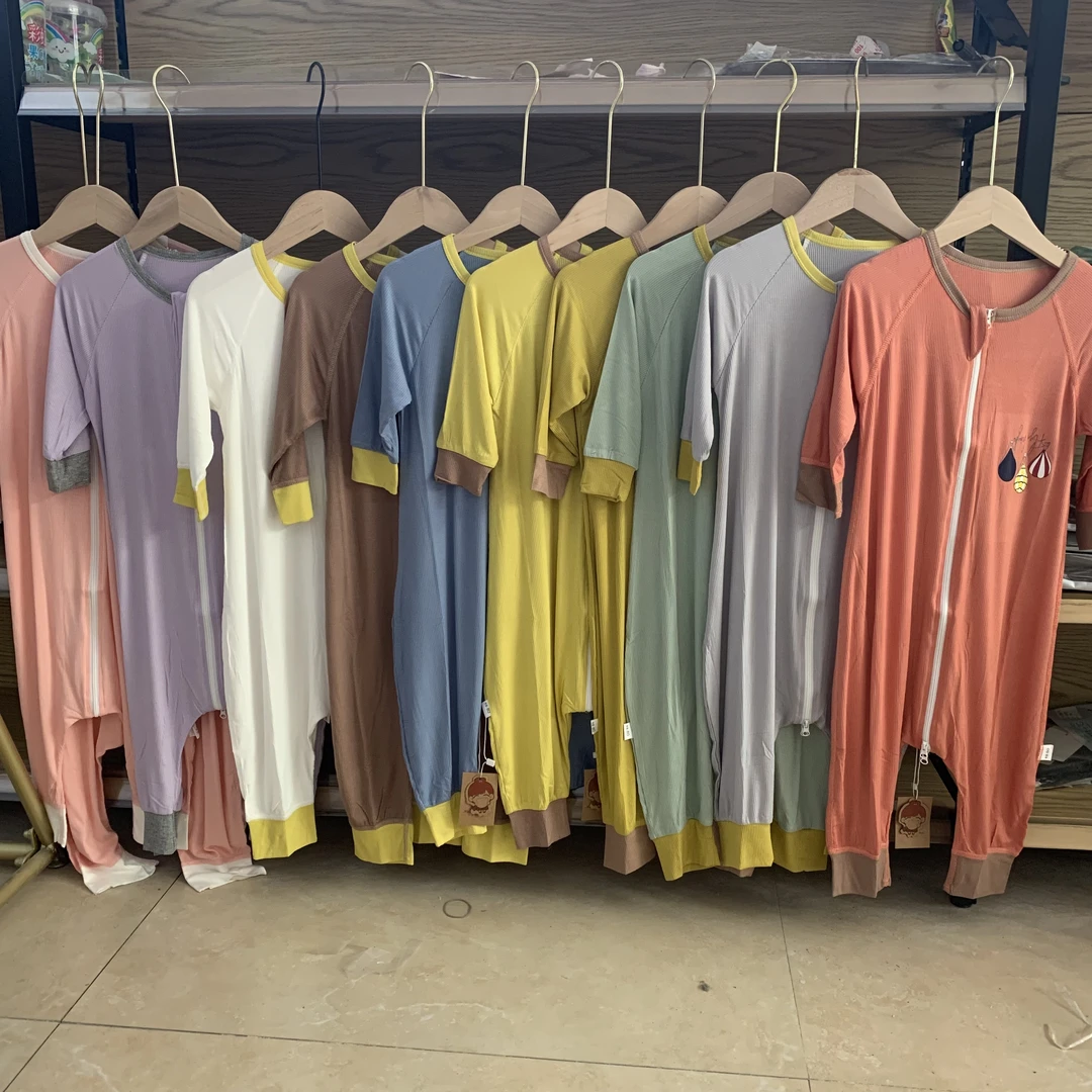 婴儿夏季薄款睡衣连体衣儿童无骨哈衣爬服家居服男女孩宝宝空调服