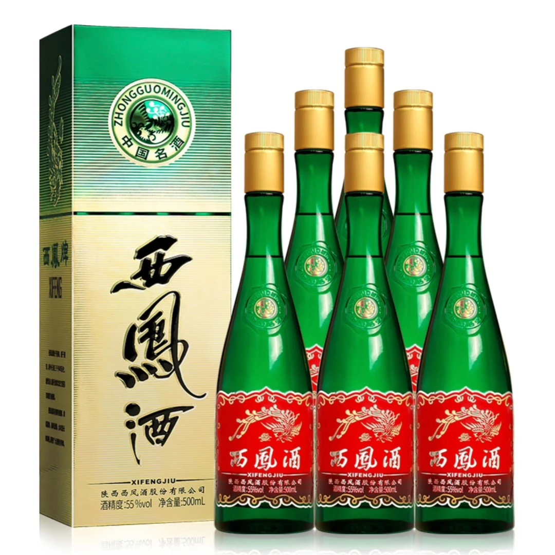 西凤酒白酒绿瓶（升级版）500ml×6瓶古法香型浓香酒厂直供